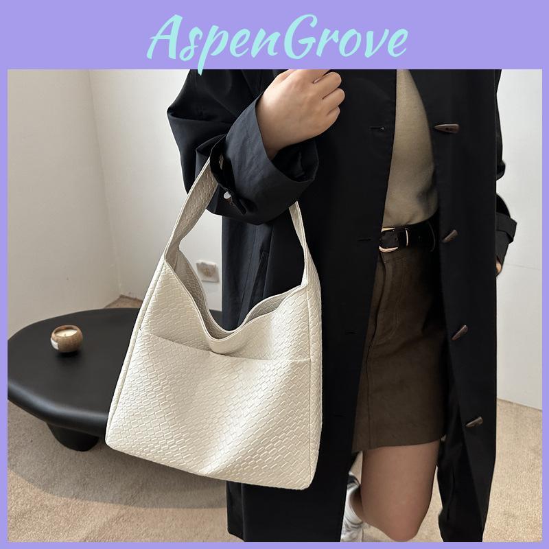 Stylish Large Capacity Women's Shoulder Tote Bag Retro Design In Black Brown Red White And Khaki