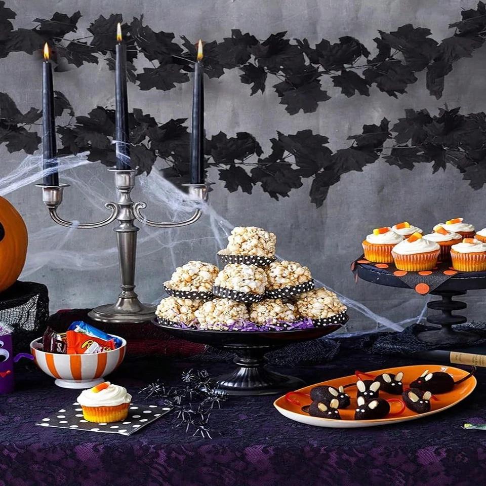 2M Halloween Künstliches Ahornblatt Herbst Landschaftsdeko Grüne Pflanzen Ahornblatt Simulation Wandbehang Weihnachtsranke