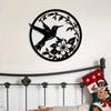 1pc 40cm 15.75inch Abstract Hummingbird Flowers Wrought Iron Wall Sculpture, Rustic Bohemian Hanging Decor for Living Room Bedroom