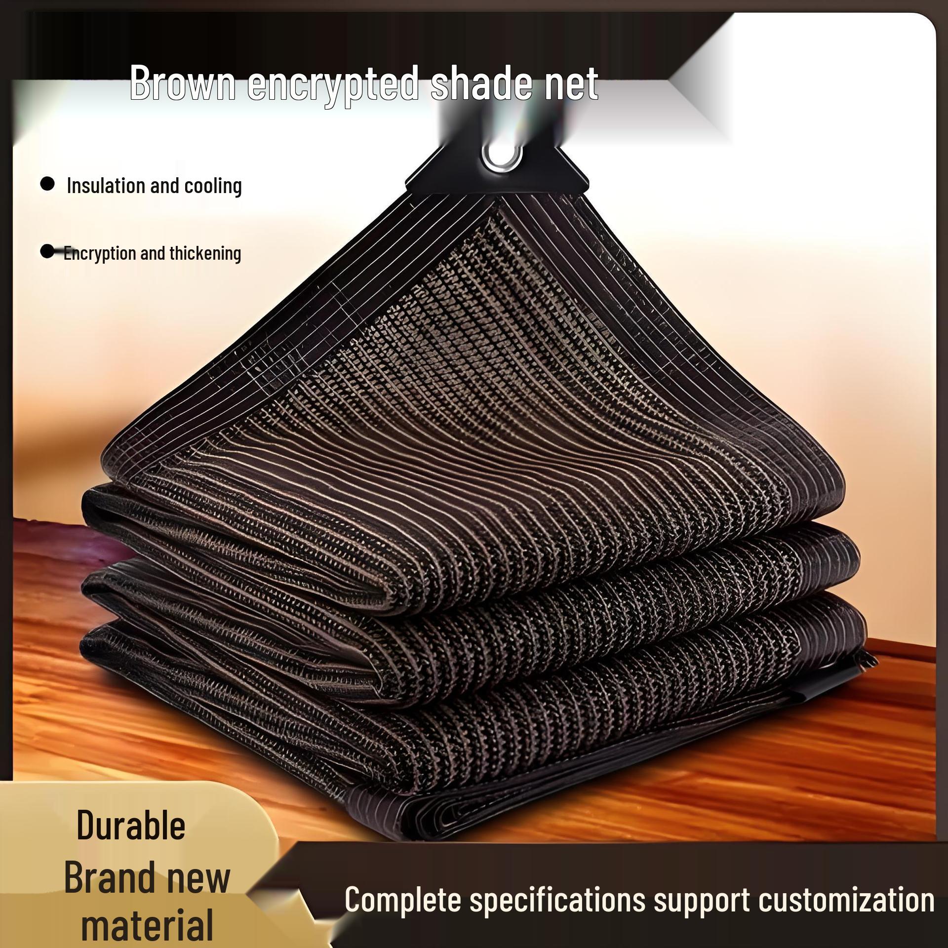 

Коричневая перфорированная солнцезащитная сетка - Плотная, зашифрованная для теплоизоляции и блокировки света, идеально подходит для садоводства на заднем дворе и крыше. 1x1m Sample No Grommets