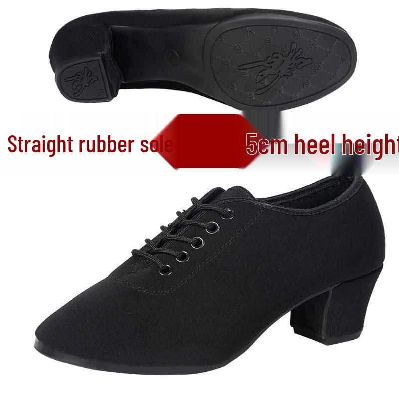 Women's Professional Latin Dance Shoes with Mid-High Heel and Soft Sole for Ballroom, Teacher Training, and Square Dancing.