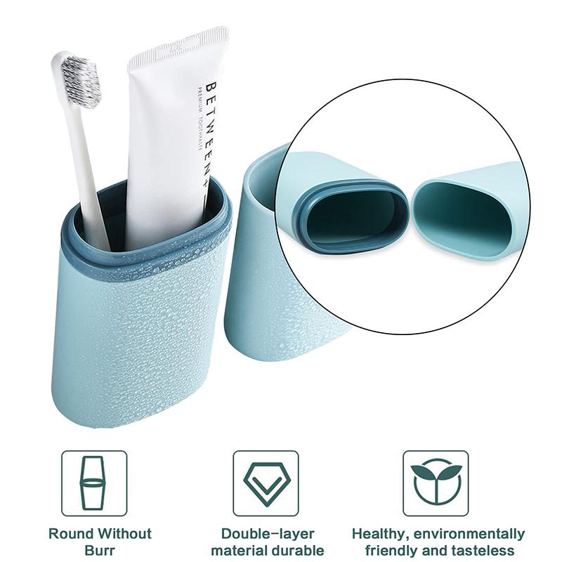 Travel Toothbrush Box Multifunctional Portable Toothbrush Holder Mouthwash Cup Storage Box Home Camping Outdoor Toothbrush Cup