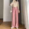 Women's Winter Vintage Corduroy Suit Wide-Leg Pants Solid Color Mid-Rise Simple Straight-Leg Pants