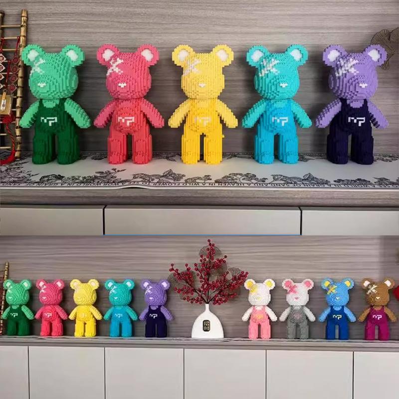 32Cm Kawaii Bear,Assembly Toys,Creative Small Particles Construction Blocks,Ornaments, Household Decor,Toys For Gifts,More Than 4000Pcs