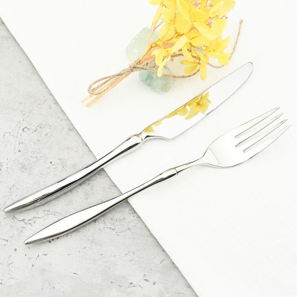 24Pcs/Set Knife Fork Tea Spoon Tableware Vintage Dinnerware 304 Stainless Steel Cutlery Set Party Kitchen Silverware Flatware Set