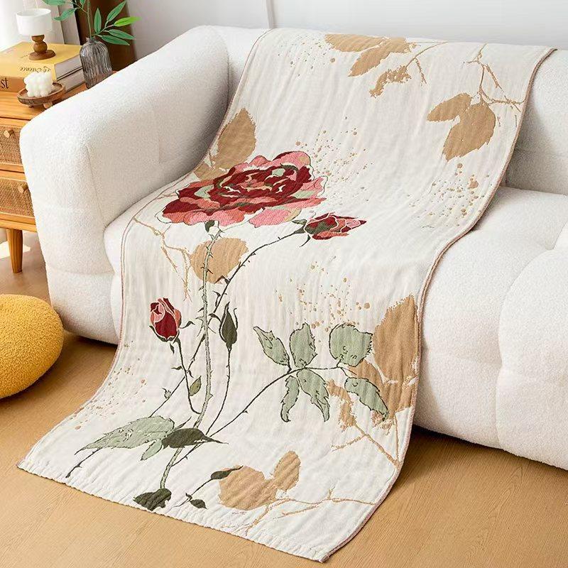 China Colored Jacquard Pure Cotton Four-Layer Gauze Bath Towel Men Women Extra-Large Adult Beach Towel Soft Absorbent