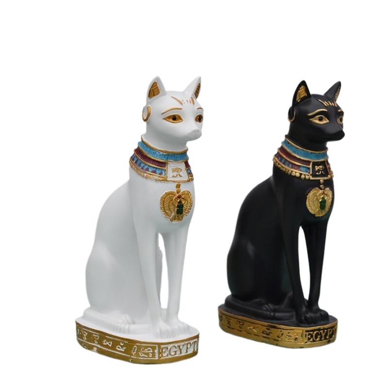 Статуэтка кошки, украшение, египетская статуэтка кошки, украшение, винтажная статуэтка богини-кошки, украшение для дома и сада, мини-животное
