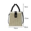 Small Box Beads Handle Straw Bag Portable Messenger Handmade Handbag Straw Bags Beach