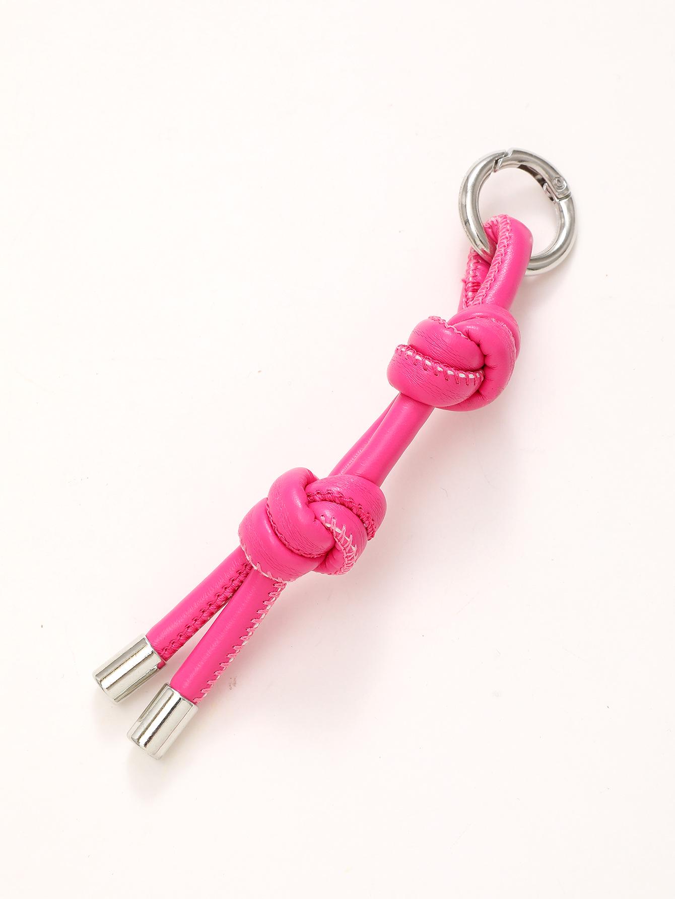 Colorful Braided Leather Keychain Pendant
