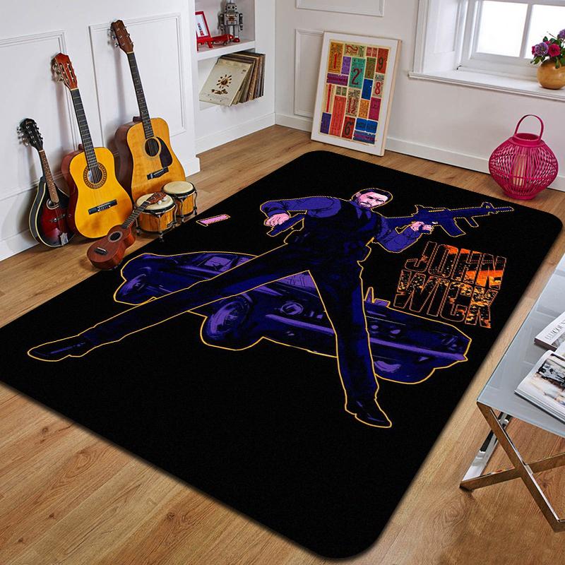 Tappeto stampato J-John Wick, tappetino da yoga alla moda, tappeto decorativo per camera da letto, soggiorno, bagno, tappetino decorativo per pavimento, regalo di compleanno