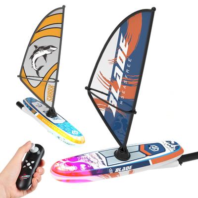 Set de 2 Bărci RC cu Telecomandă pentru Copii, Impermeabile, Senzor de Apă, Lumini LED, Distanță de Control 30m, 2.4GHz, Cadou Perfect pentru Zile de Naștere,