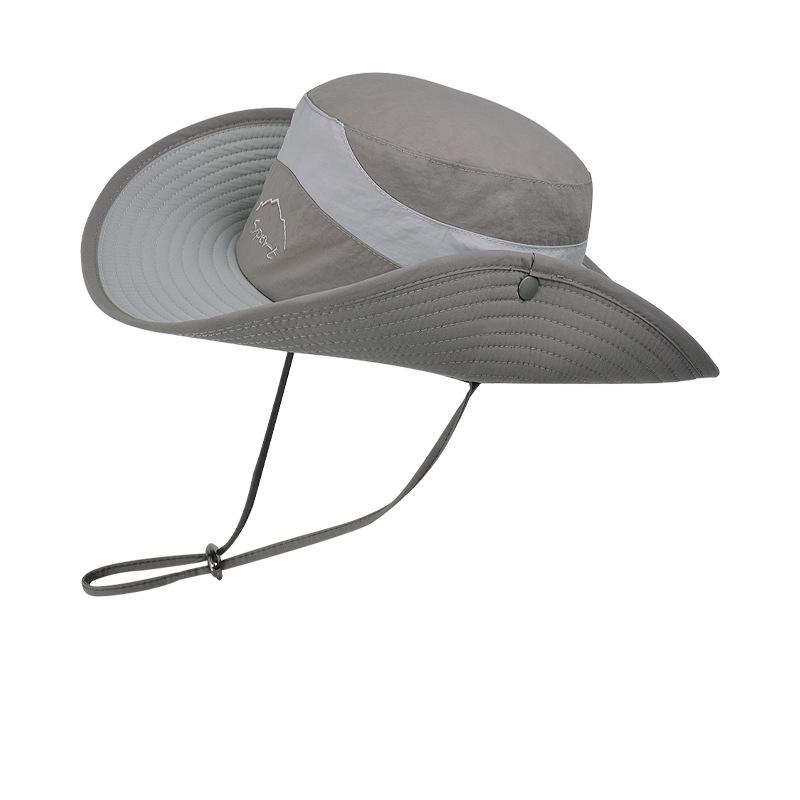 New bucket hat spring and summer outdoor sun hat men's mountaineering fishing quick-drying waterproof big eaves hat children