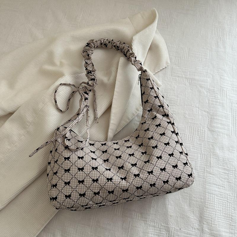 

Summer new versatile high-end bow shoulder armpit bag is now popular casual tote bag хакі