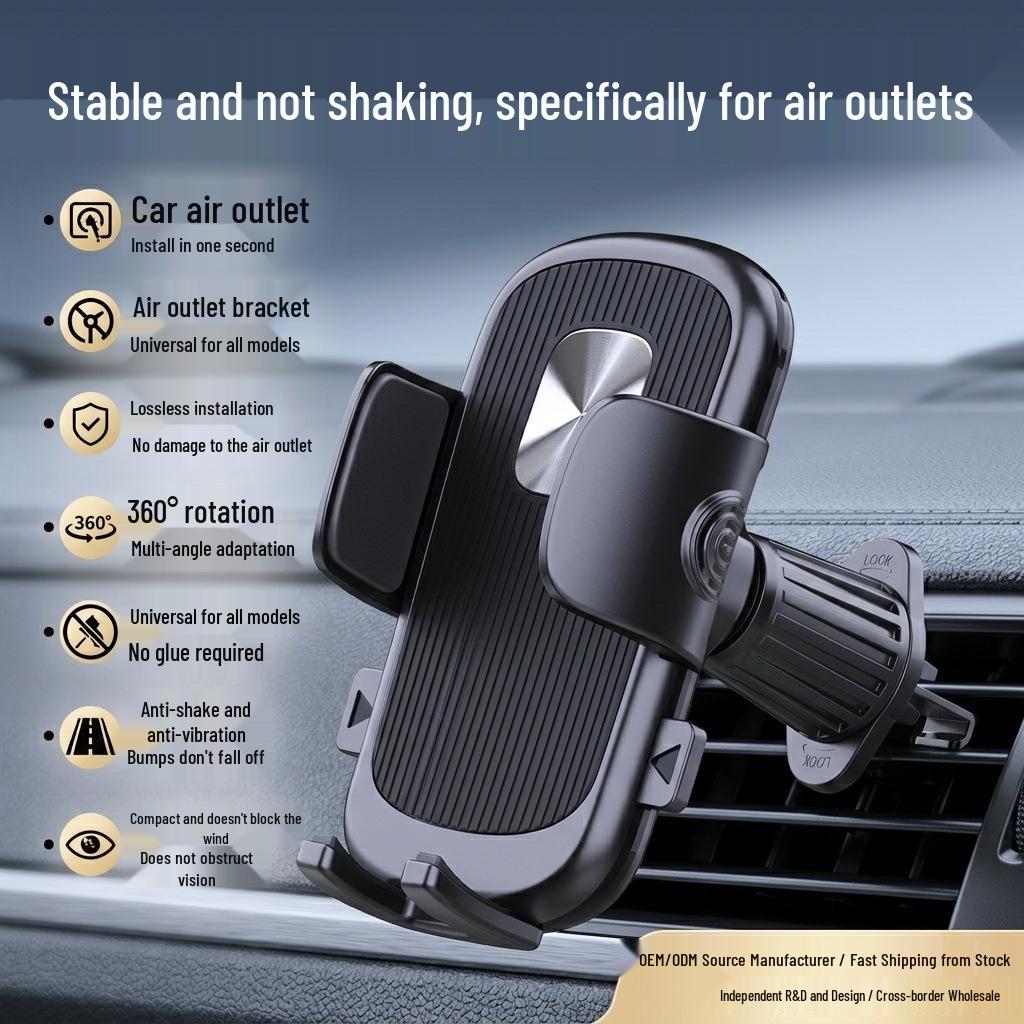 Shockproof, Anti-Shake Car Mount with Short Arm Design Fits Air Vents Without Blocking Wind.