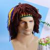 1Pcs Funny Wig Beard Knitted Hats Punk-Style Knitted Cap Hobo Mad Scientist Hip Hop Handmade Knit Warm Winter Cap Beanies Hat