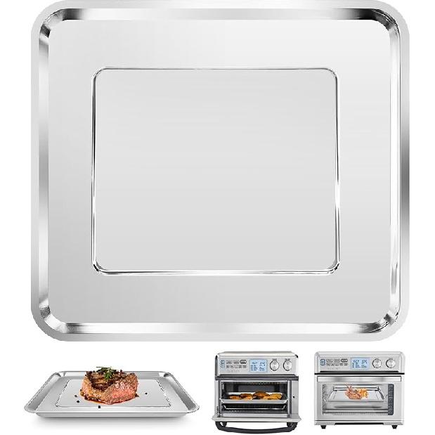Air Fryer Tray Replacement for Cuisinart TOA-60 TOA-65 TOA-70 Toaster Air Fryer Convection Oven, 12.4 * 11   Non-stick Mesh Air Fryer Steel Basket For Cuisinart TOA-95