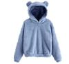 Felpa con Cappuccio Orecchie d'Orso Carine Pullover da Donna Manica Lunga Felpe in Peluche