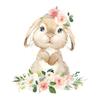 Cartoon Niedlicher Hase Blume Tier Wandaufkleber Abnehmbar für Schlafzimmer Wohnzimmer Kinderzimmer Hintergrund Dekoration Wandtattoos