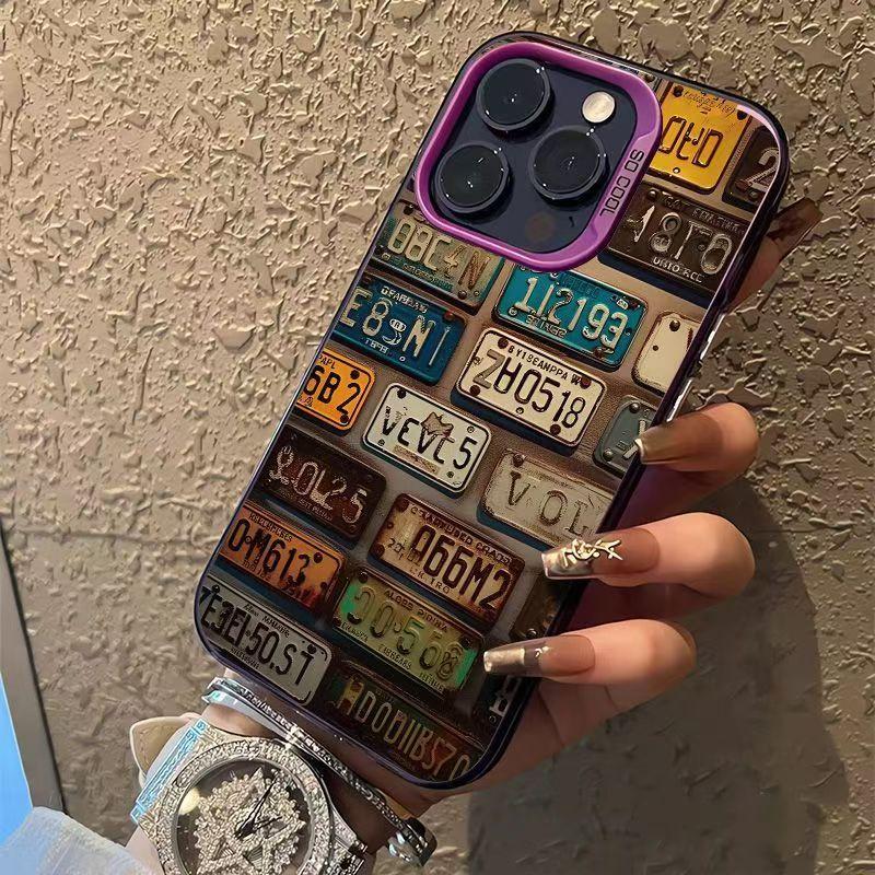 Personalized Retro License Plate Phone Case For IPhone 17 17Air 16 Pro Max 15 14 Plus 13 12 11 16e 17Air Cover Case Funda
