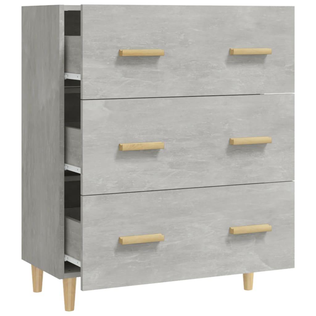 Vidaxl Komoda, Szarość Betonu, 70X34X90 Cm, Materiał Drewnopochodny