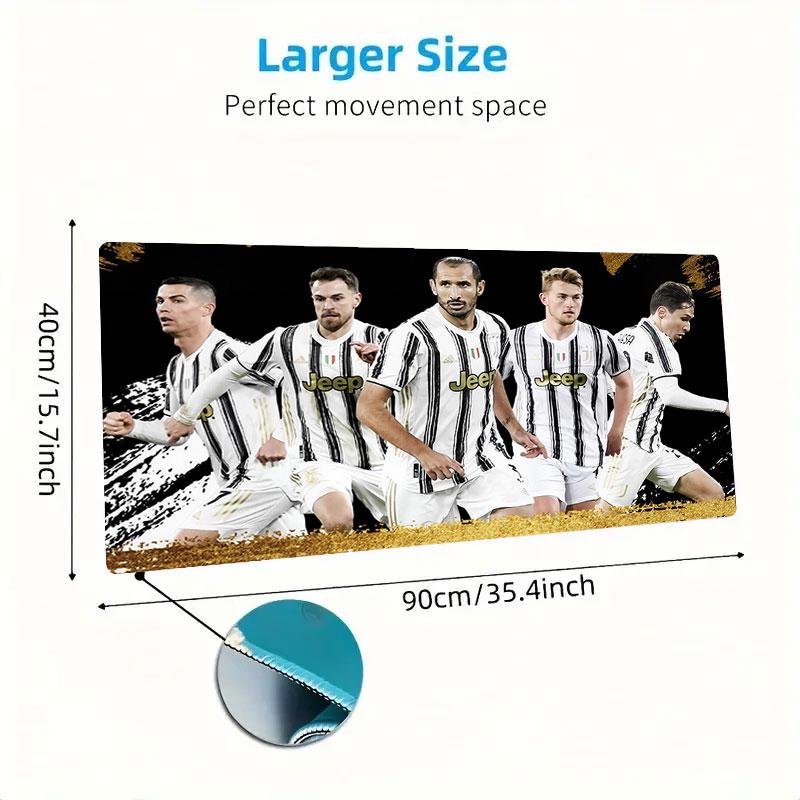 Juventus Mouse Pad, Large Gaming Desk Mat, Non-slip XXL Mousepad for Laptop & Tablet, Mini PC Playmat with Stitched Edges