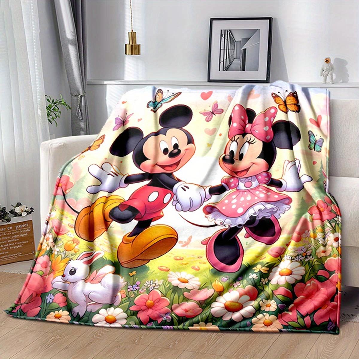 

1pc Mickey Minne Printing Blanket for All Season, Cartoon Blanket, Office Blanket, Lunch Rest Blanket, Camping Talk, Car Blanket 130cmx150cm