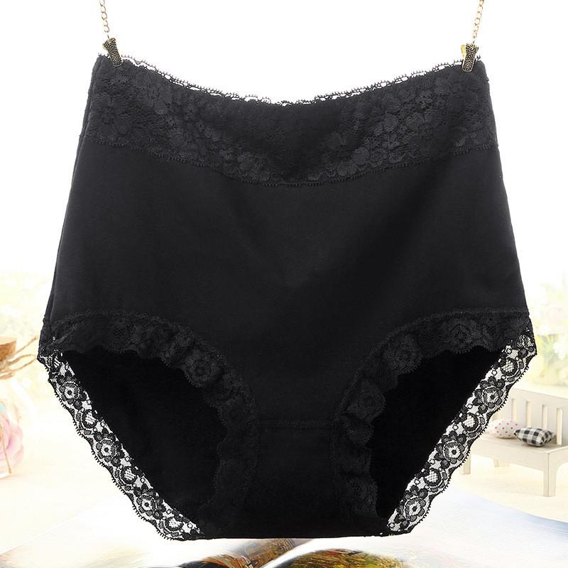 Comfortable High Waist Cotton Women's Underwear With Lace Trim For Perfect Shaping