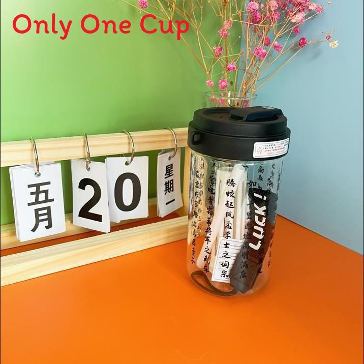 Style Calligraphy Water Cup With Sealing Leakproof Design For Office And Travel Use