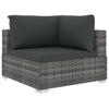4 Piece Garden Lounge Set with Cushions Poly Rattan Grey