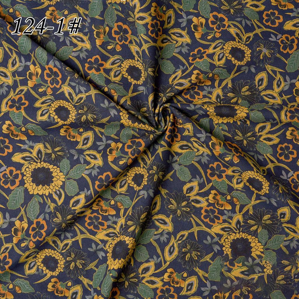 145x100cm Cotton Linen Small Floral Printed Fabric For Women's Clothing, Decorative Fabric DIY Handmade Sewing Cloth Fabric
