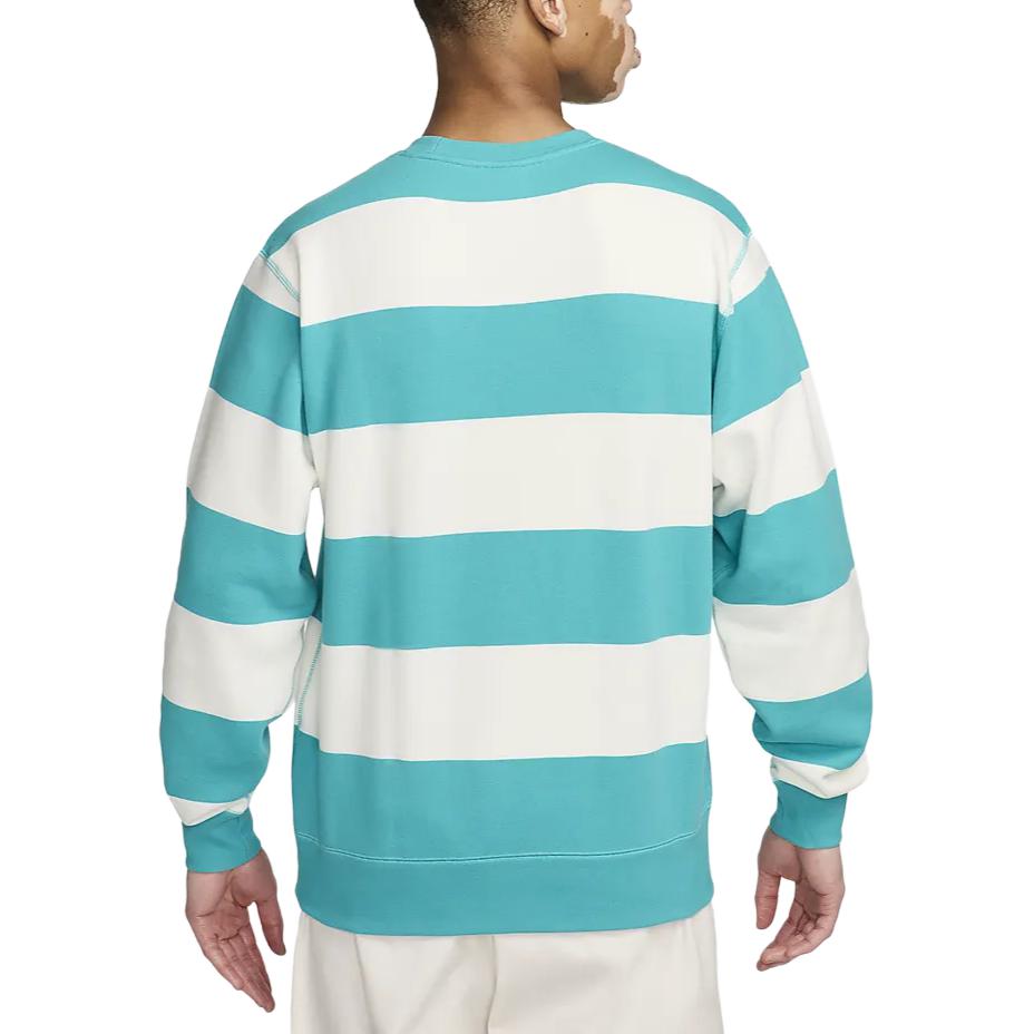 Nike Felpa Girocollo a Righe Club Fleece da Uomo Felpe Verde Cactus FN3107-345