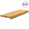Vidaxl Stopnie Schodowe, 12 Szt. Brązowe 70X25X2Cm Lite Drewno Dębowe