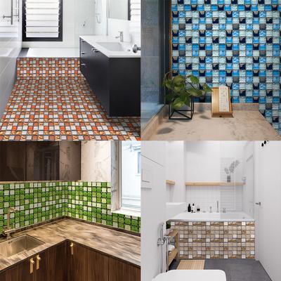 10PCS Self-adhesive Bathroom Kitchen Decor Home Wall 3D Tile Sticker