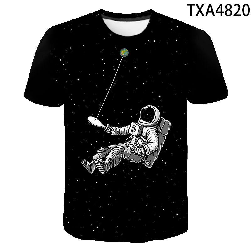 2020 Casual 3D T Shirt Men Women Children Space Astronaut Planet Explore Digital Print Cosmonaut T-shirt Cool Boy Girl Tops Tees