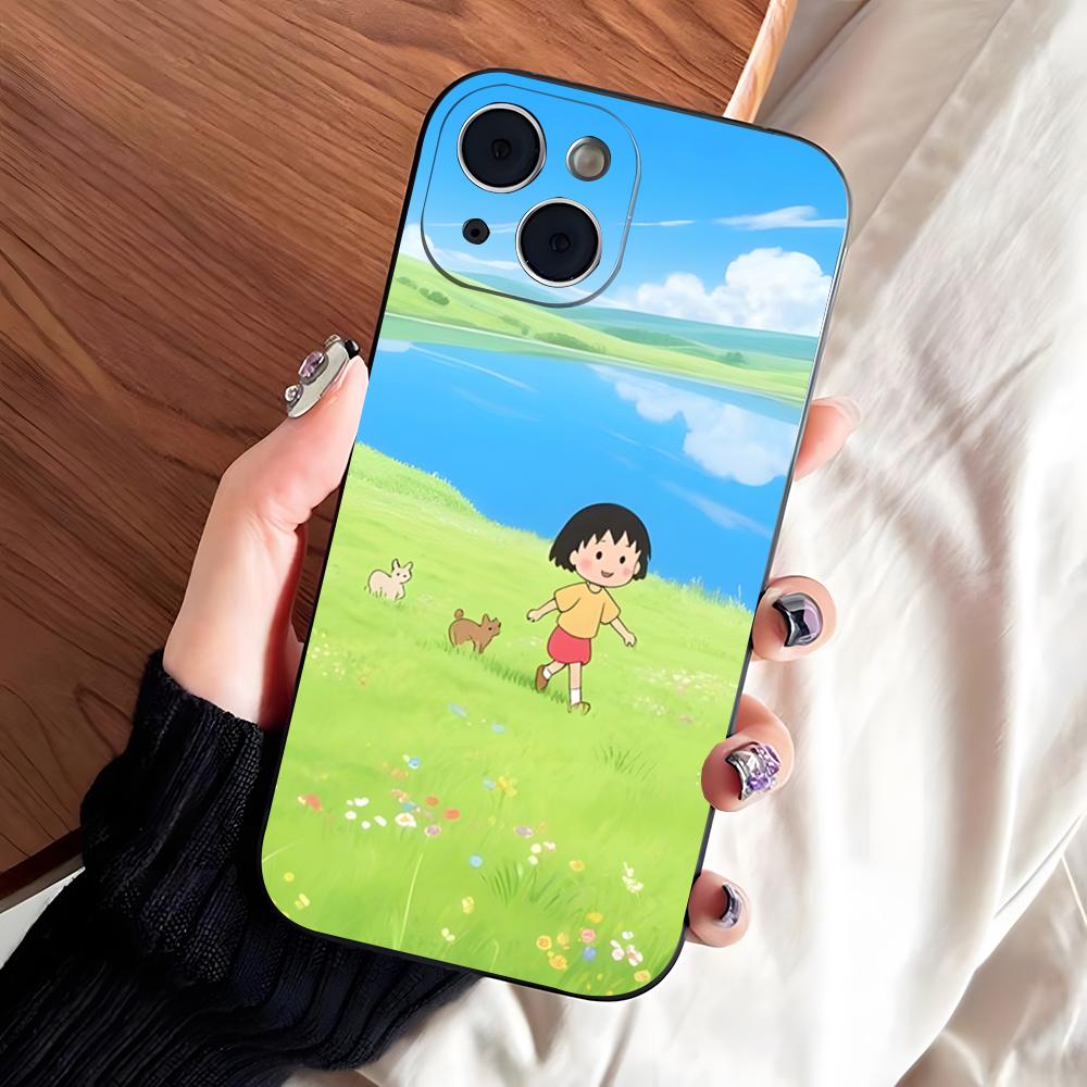 Chibi Maruko-chan Phone Case For IPhone 17 Pro Max 16 15 14 Pro Max 13 11 X Xs Xr 8 7Plus Silicone Cover