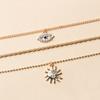 Devil's Eye Necklace Alloy Jewelry Personalized Sun Pendant Women's Multi-layer Necklace ins Style Jewelry