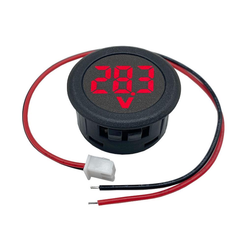 DC 4-100V LED Digital Display Circular Two-wire Voltmeter 12V DC Digital Voltmeter Head Display Reverse Connection Protection