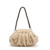 Pleated Design Faux Fur Shoulder Bags For Women  Luxury Designer Purses And Handbags Winter Warm Soft Plush Hobo Bags