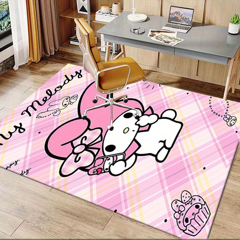 1pc Sanrio Kuromi Mermaid Printed Office Carpet Rectangle Rug Under The Table,Perfect Room Decor for Living Room, Bedroom, Kitchen, Non-slip Floor Mat