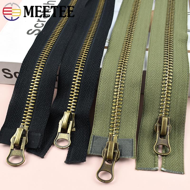 1/2 Bucăți Fermoar Metalic #8 70/80/90/100/120cm cu Două Glisoare Fermoare pentru Palton Jachetă Puf Fermoar Reparații Accesorii Cusut Îmbrăcăminte DIY