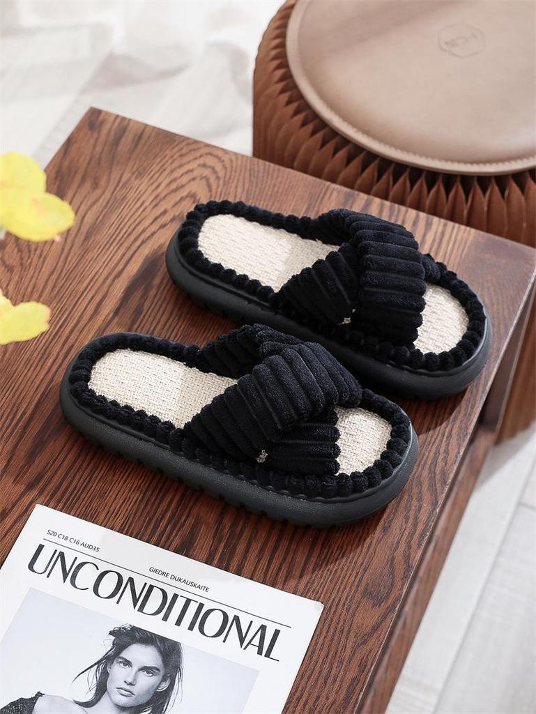 2023 Women's Suede & Furry Flat-Bottom Casual Slippers