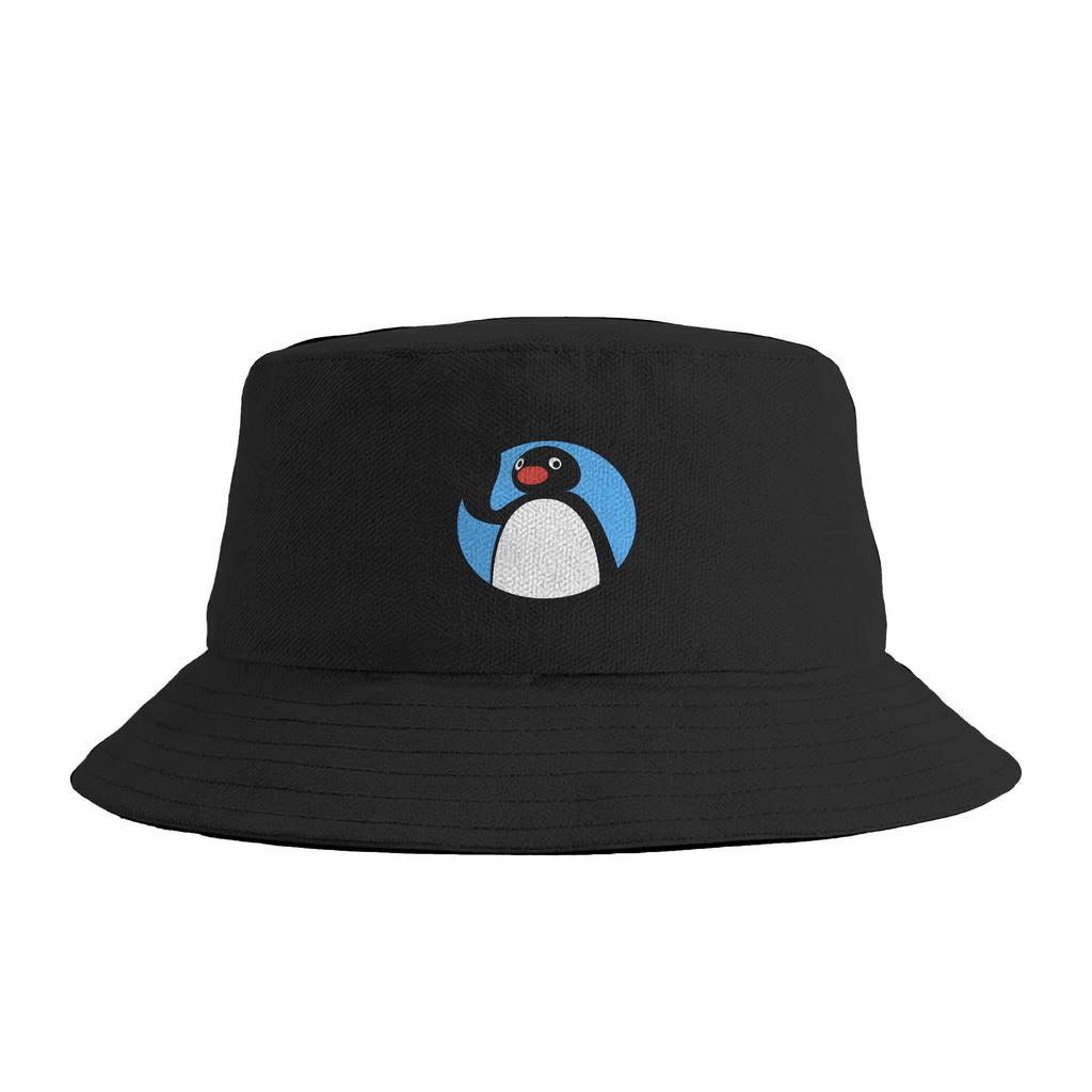 Hi Pingu Bucket Hat For Couple FisherUnisex Hats Casual Vacation Caps Breathable Hip Hop Graphic Sun Hats