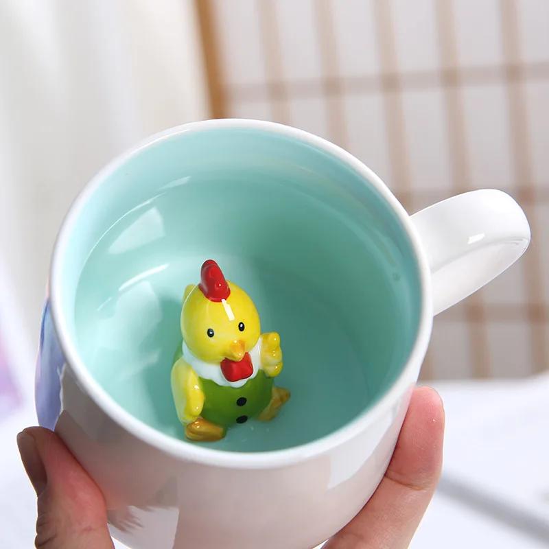 

3D Животные Милая Керамическая Кружка Кофейные Чашки с Ручкой Корова Панда Лягушка Чайная Чашка Сок Молоко Чай Кружки Посуда Подарок для Девушки Ребенка 301-400ml