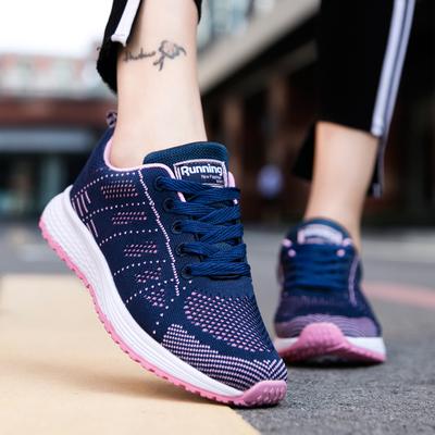 Moda Damskie Casualowe Buty do Biegania Siateczkowe Oddychające Outdoorowe Buty Treningowe Sportowe Płaskie Wygodne Buty Sportowe do Chodzenia Podróżne Tenisówki Kobiety