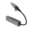 USB3.0 Hub 5Gbps Plug and Play 4 Port Aluminum Alloy USB C To RJ45 Adapter for Windows for Linux for OS X Silver Gray