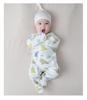 Pure Cotton Baby Bodysuit with Hand and Foot Covers, All-Season Newborn Romper, Baby Monk Outfit