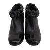 Geniales botines CHANEL de cuero negro para mujer 38.5 G31795 Usados