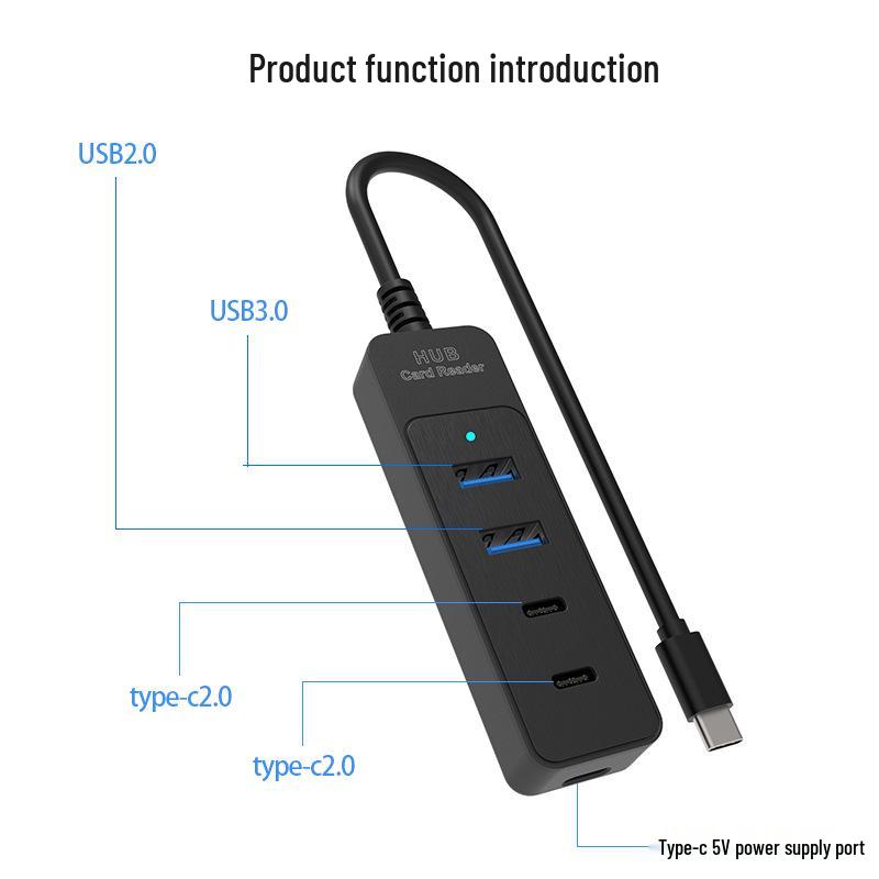 USB-C 3.0 Extender: 4-Port Type-C Hub for Computer and Tablet Expansion