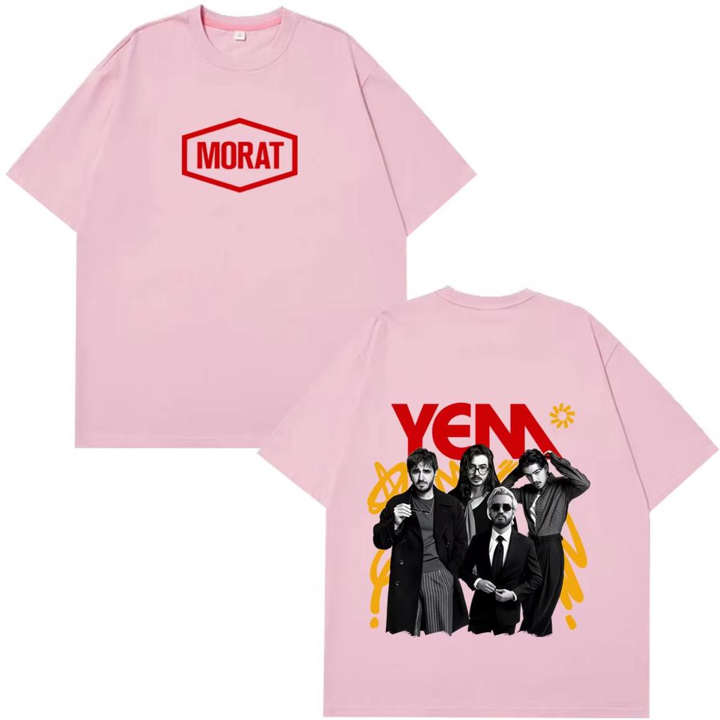 Band Morat Yem 2026 World Tour Merch Graphic Print Unisex Hip‑Hop Rock Summer Short‑Sleeve Loose Harajuku‑Style T-Shirt