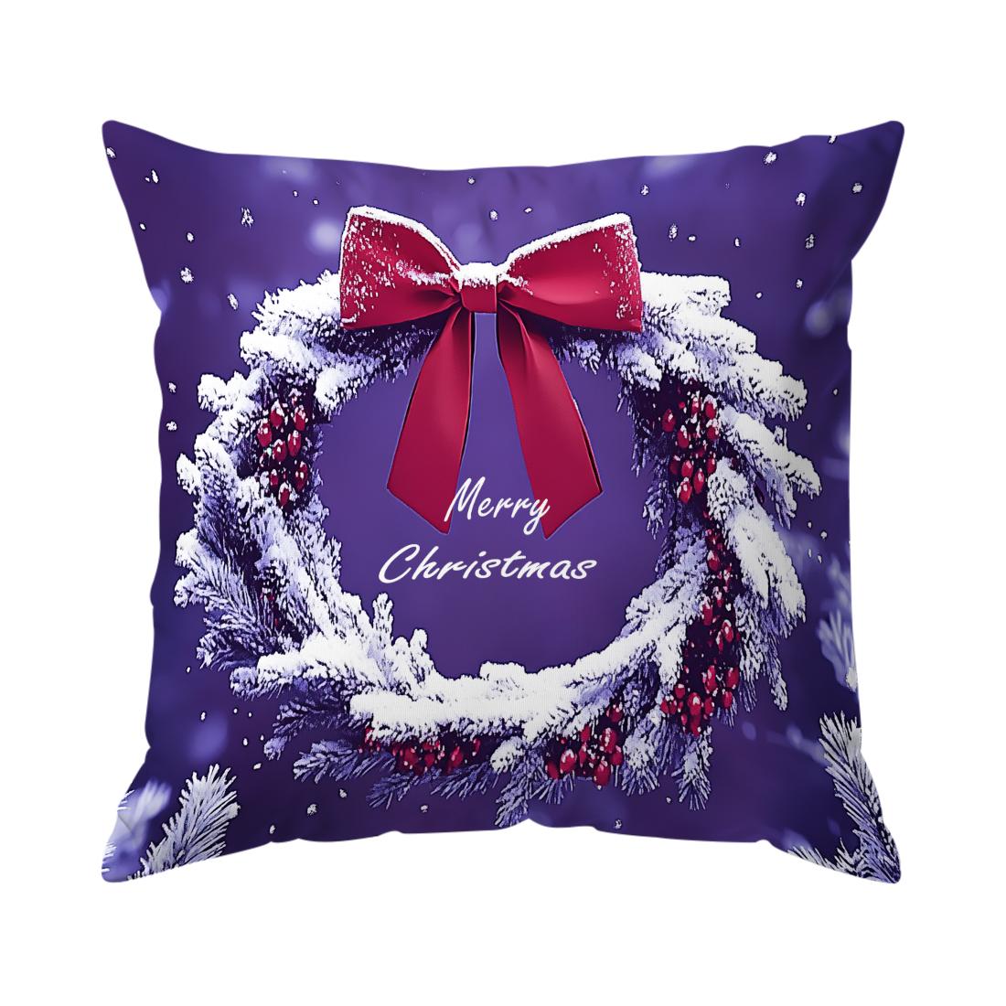 

Home Decor Christmas-themed Pillows with Snowy Patterns Pattern Cushion Cover Suitable for Sofa Bedroom Car Pillow Cover 16x16Inch